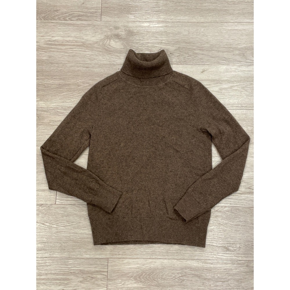 Quince Cashmere Turtleneck Sweater Brown Cozy Luxe Staple Classic Preppy Knit S